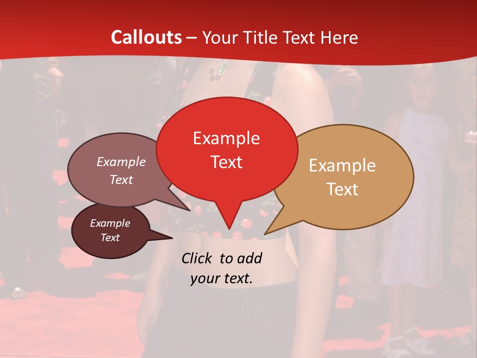 A Woman Standing On A Red Carpet In Front Of A Crowd PowerPoint Template