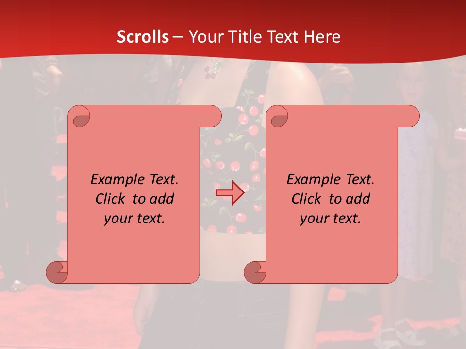 A Woman Standing On A Red Carpet In Front Of A Crowd PowerPoint Template