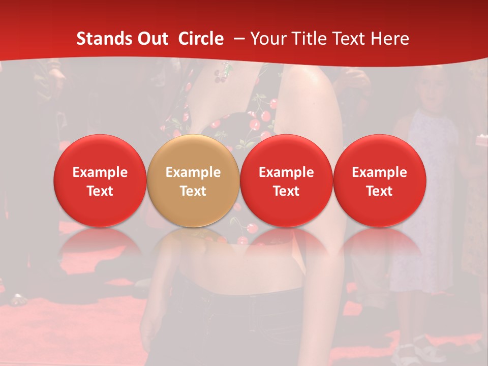 A Woman Standing On A Red Carpet In Front Of A Crowd PowerPoint Template