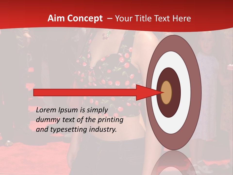 A Woman Standing On A Red Carpet In Front Of A Crowd PowerPoint Template