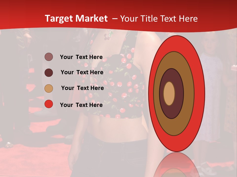 A Woman Standing On A Red Carpet In Front Of A Crowd PowerPoint Template