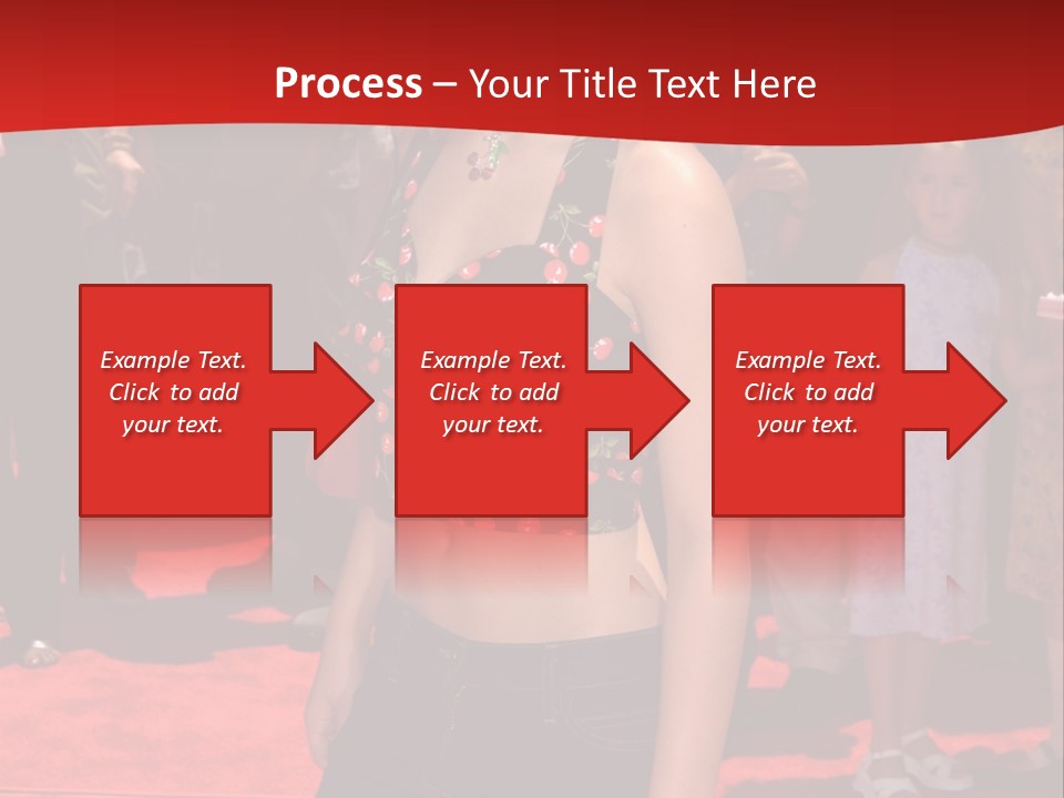A Woman Standing On A Red Carpet In Front Of A Crowd PowerPoint Template