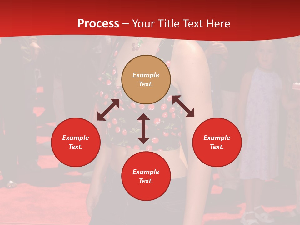 A Woman Standing On A Red Carpet In Front Of A Crowd PowerPoint Template