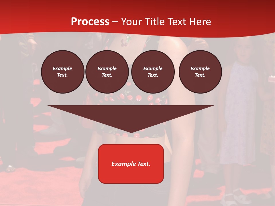 A Woman Standing On A Red Carpet In Front Of A Crowd PowerPoint Template