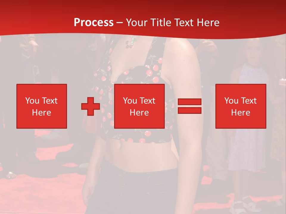 A Woman Standing On A Red Carpet In Front Of A Crowd PowerPoint Template