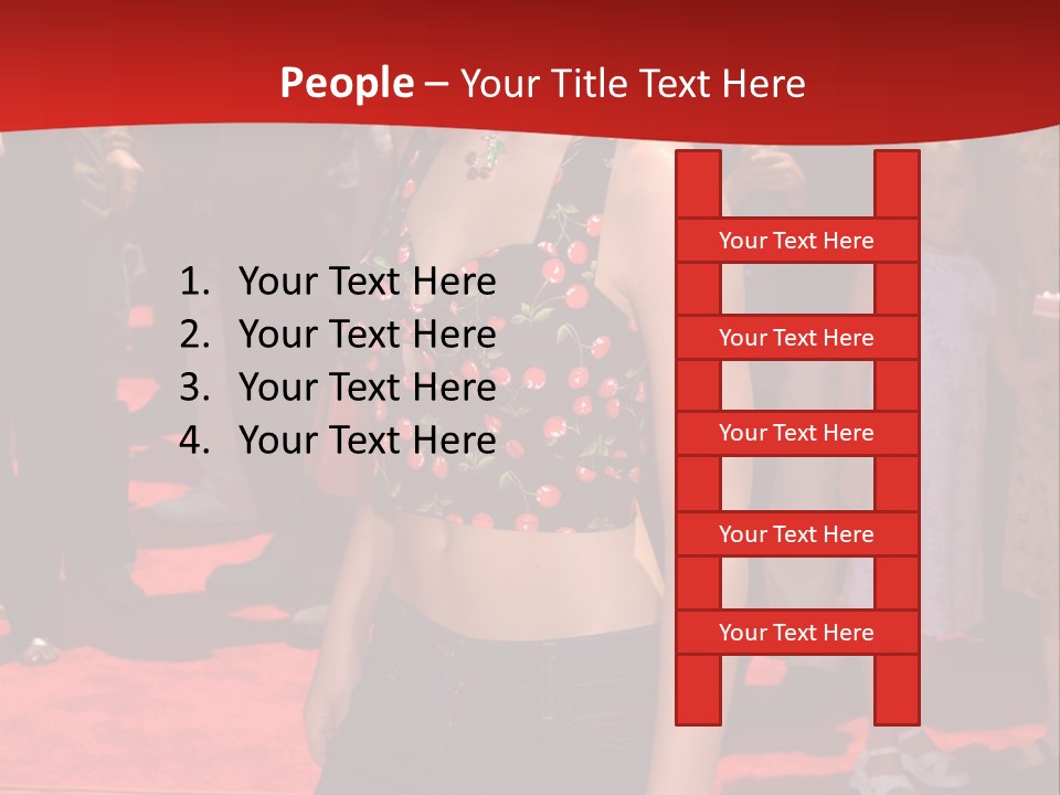 A Woman Standing On A Red Carpet In Front Of A Crowd PowerPoint Template