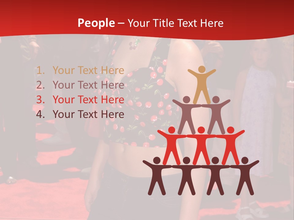 A Woman Standing On A Red Carpet In Front Of A Crowd PowerPoint Template