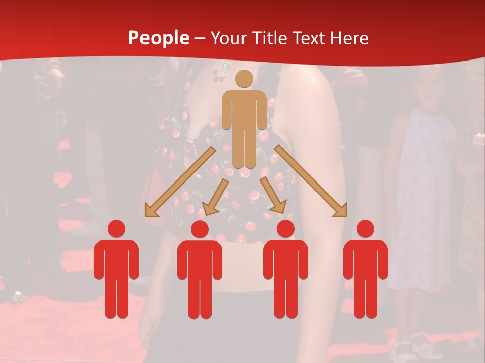 A Woman Standing On A Red Carpet In Front Of A Crowd PowerPoint Template