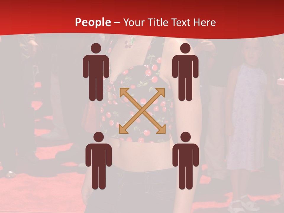 A Woman Standing On A Red Carpet In Front Of A Crowd PowerPoint Template