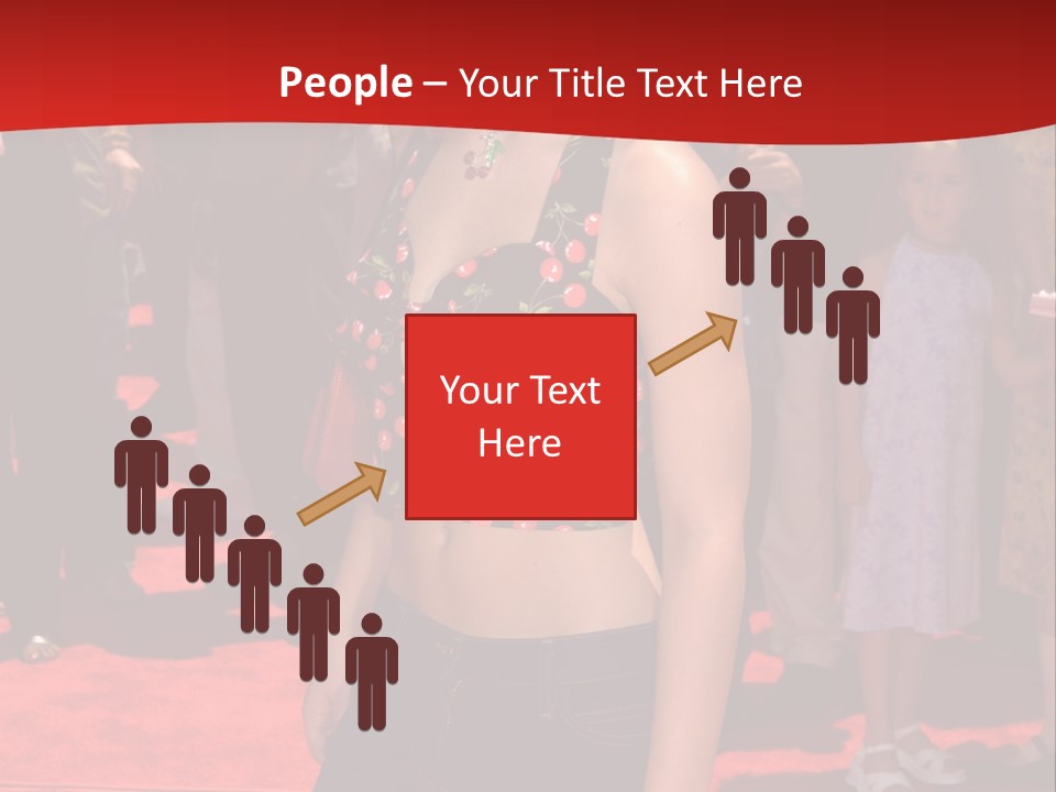 A Woman Standing On A Red Carpet In Front Of A Crowd PowerPoint Template