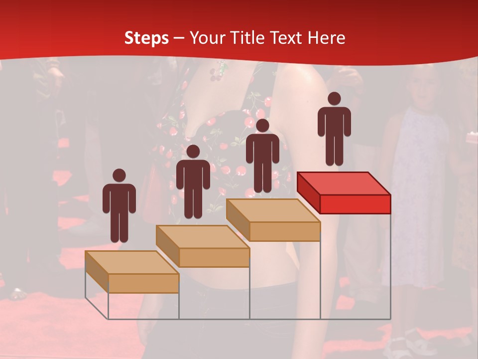 A Woman Standing On A Red Carpet In Front Of A Crowd PowerPoint Template