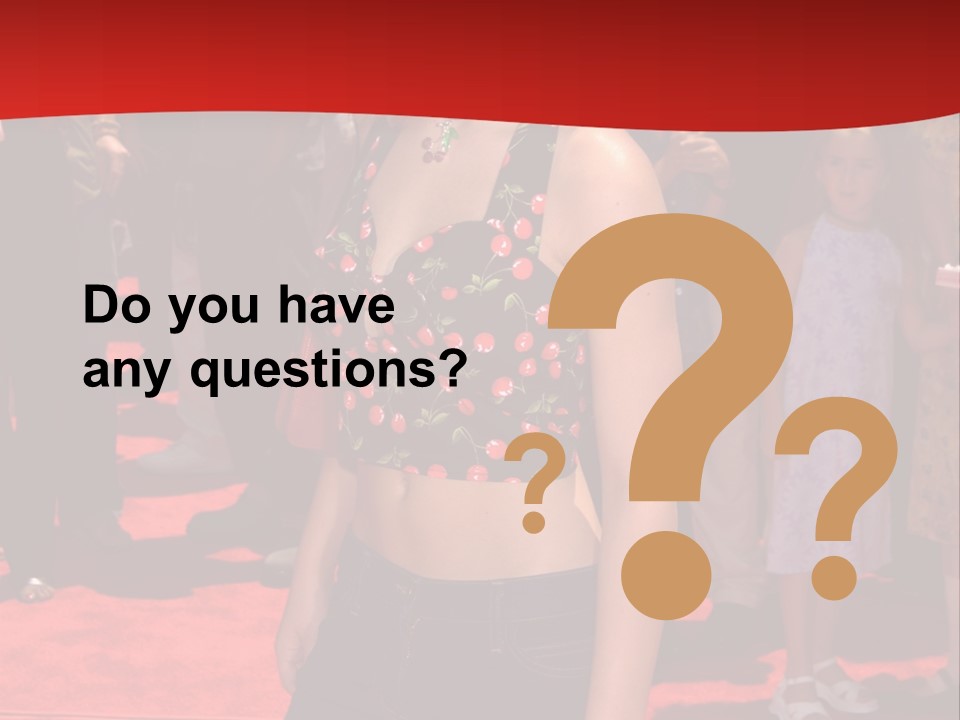 A Woman Standing On A Red Carpet In Front Of A Crowd PowerPoint Template