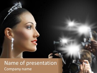 A Woman Is Taking Pictures With Her Camera PowerPoint Template
