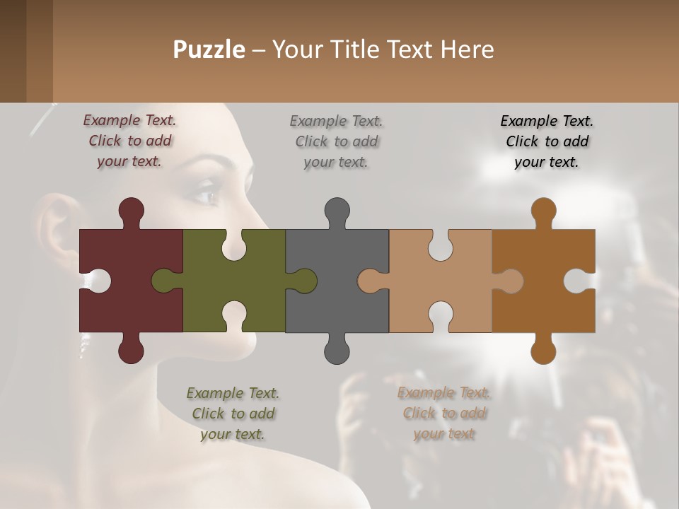 A Woman Is Taking Pictures With Her Camera PowerPoint Template