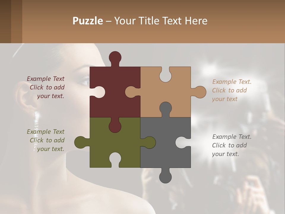 A Woman Is Taking Pictures With Her Camera PowerPoint Template