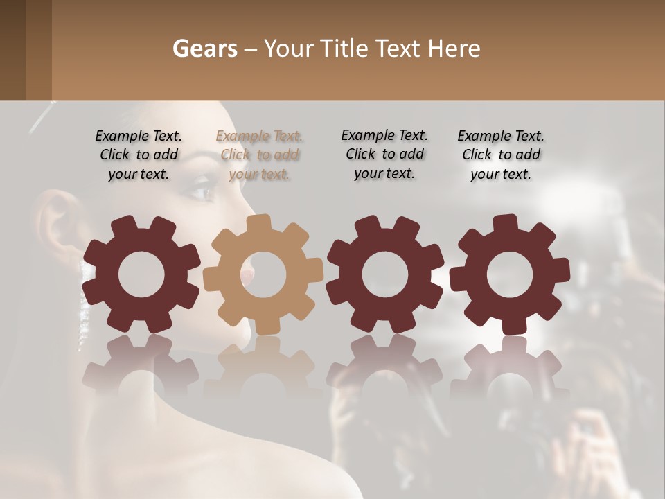 A Woman Is Taking Pictures With Her Camera PowerPoint Template