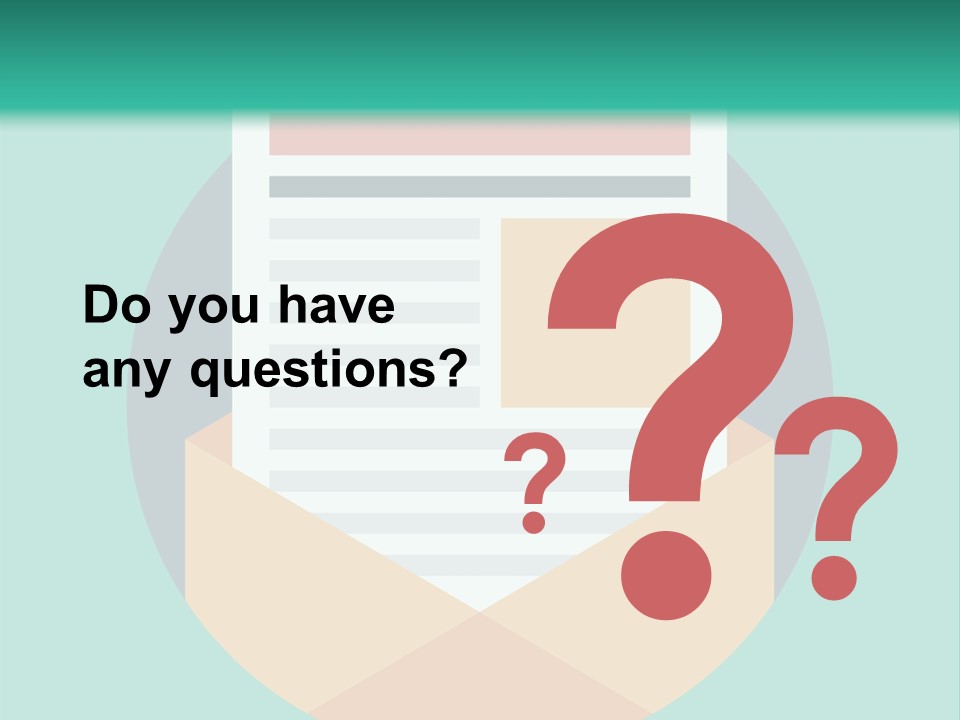 An Email Envelope With A Paper In The Middle Of It PowerPoint Template