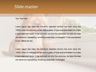 A Small Dog Is Looking Out Of A Window PowerPoint Template