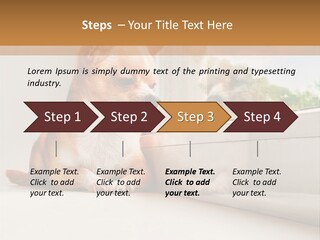 A Small Dog Is Looking Out Of A Window PowerPoint Template