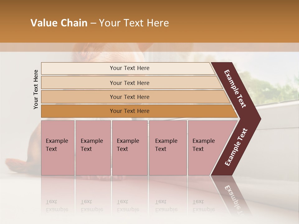 A Small Dog Is Looking Out Of A Window PowerPoint Template