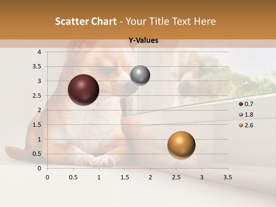 A Small Dog Is Looking Out Of A Window PowerPoint Template