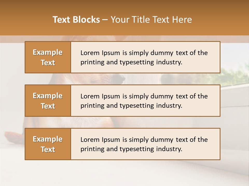 A Small Dog Is Looking Out Of A Window PowerPoint Template