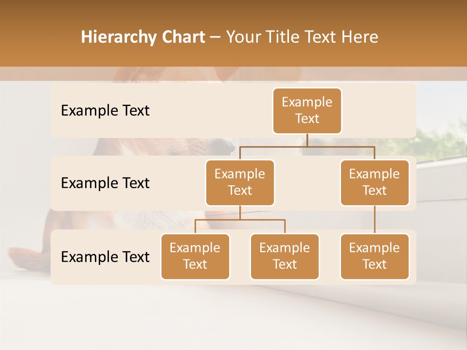A Small Dog Is Looking Out Of A Window PowerPoint Template