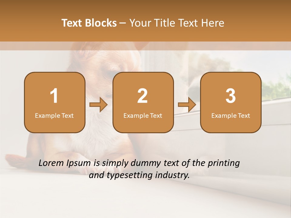 A Small Dog Is Looking Out Of A Window PowerPoint Template