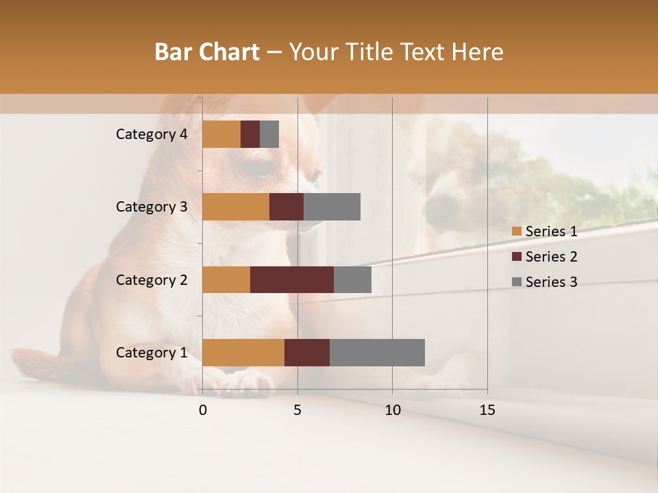 A Small Dog Is Looking Out Of A Window PowerPoint Template