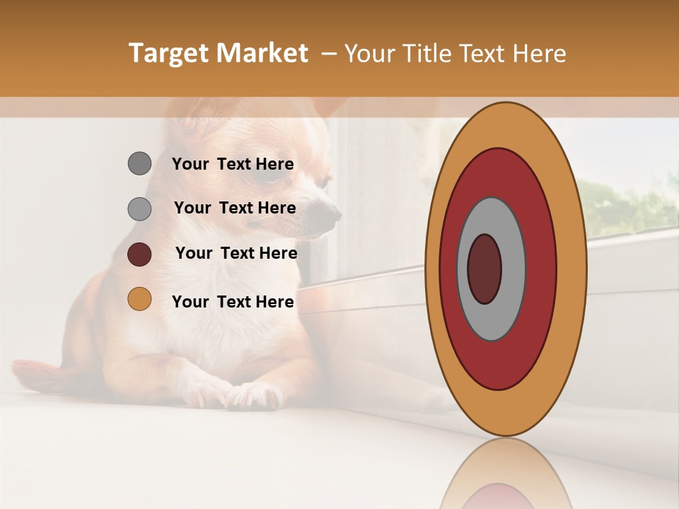 A Small Dog Is Looking Out Of A Window PowerPoint Template