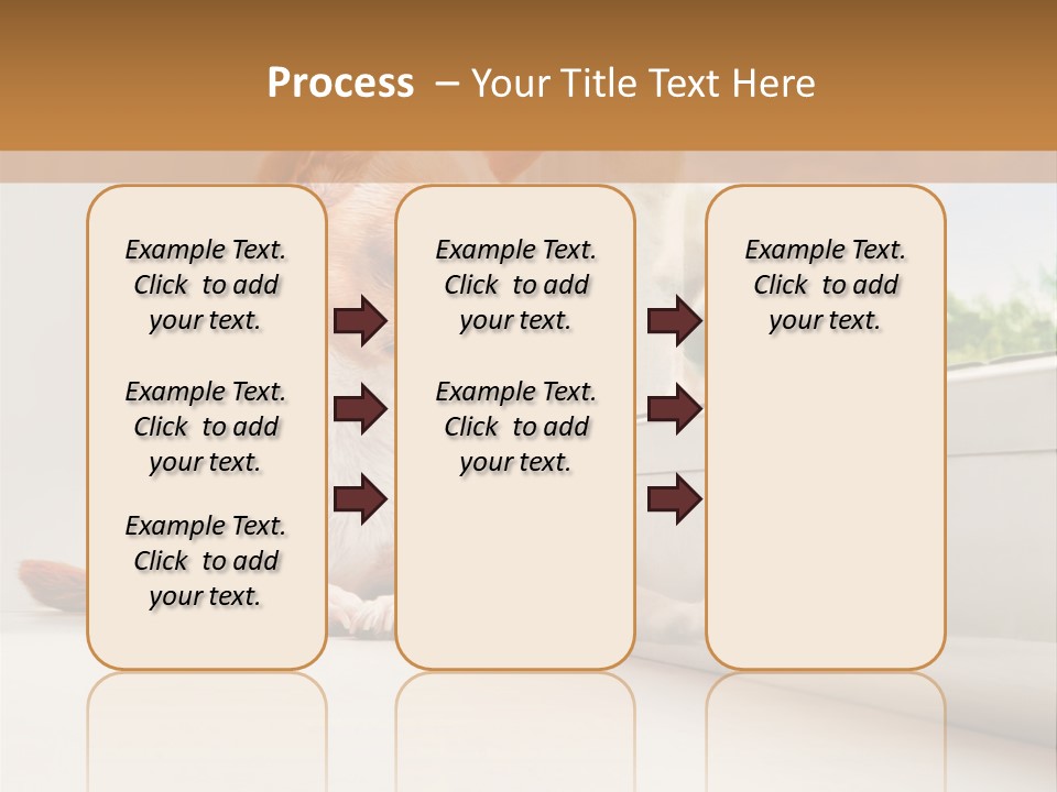A Small Dog Is Looking Out Of A Window PowerPoint Template