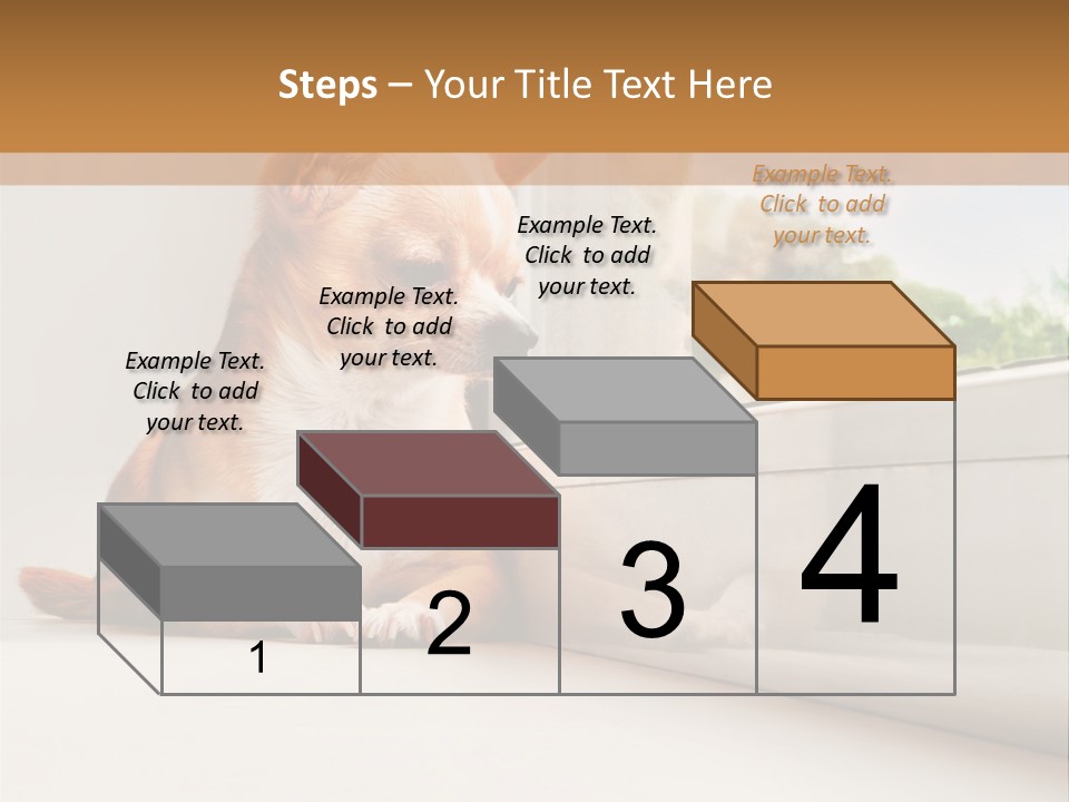 A Small Dog Is Looking Out Of A Window PowerPoint Template