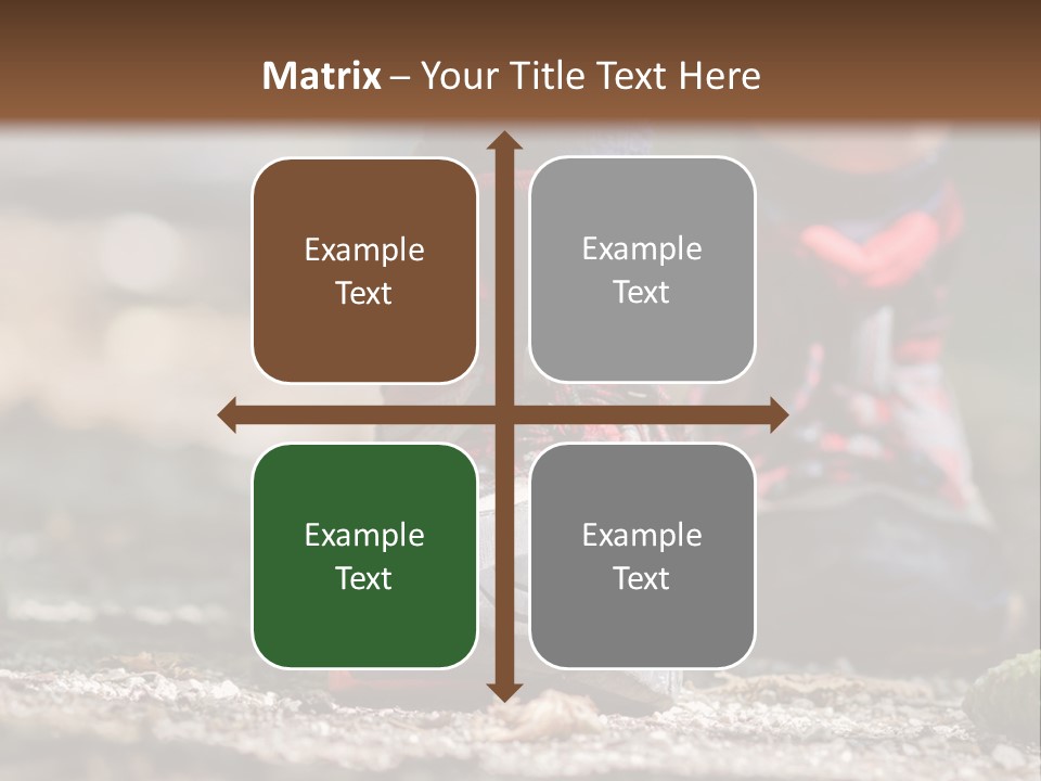 A Person's Feet In Hiking Shoes On The Ground PowerPoint Template