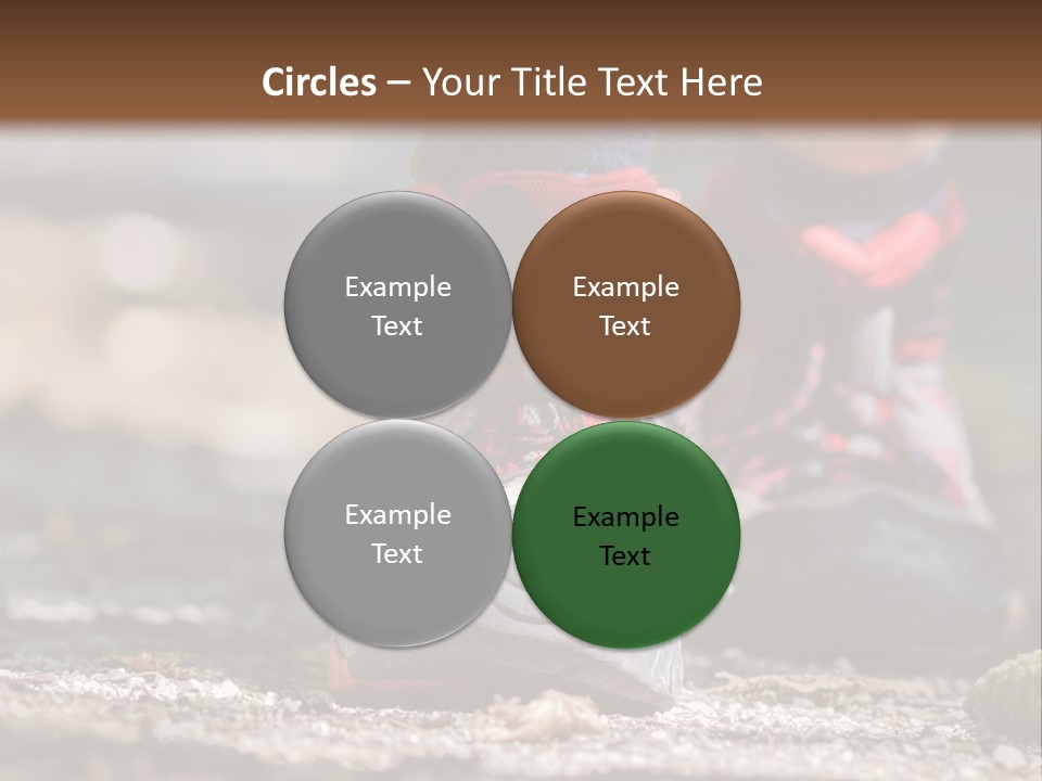 A Person's Feet In Hiking Shoes On The Ground PowerPoint Template