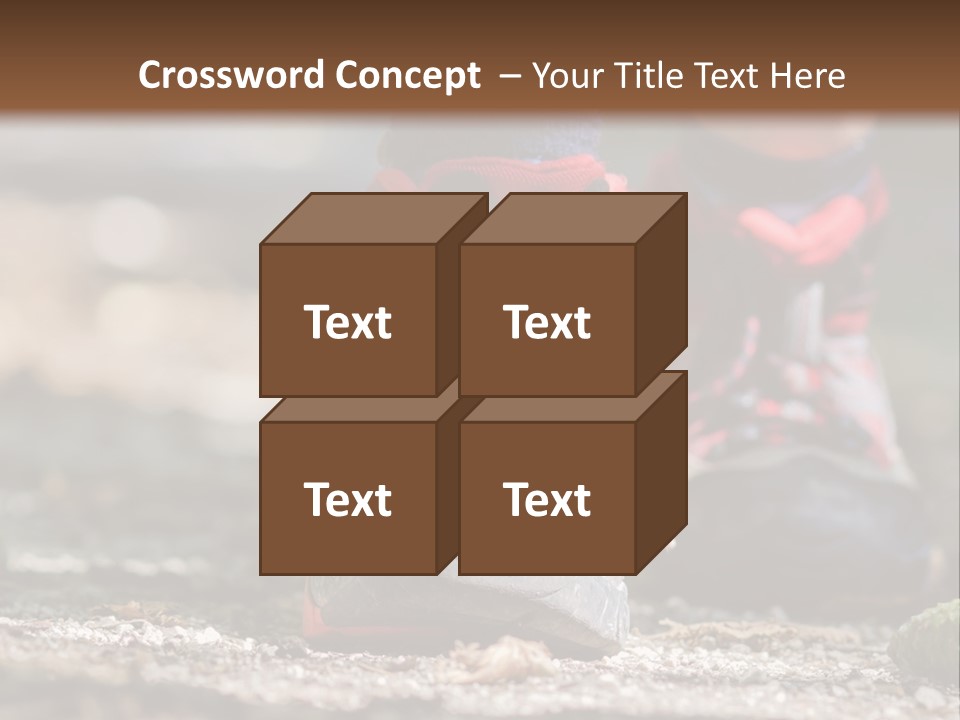 A Person's Feet In Hiking Shoes On The Ground PowerPoint Template