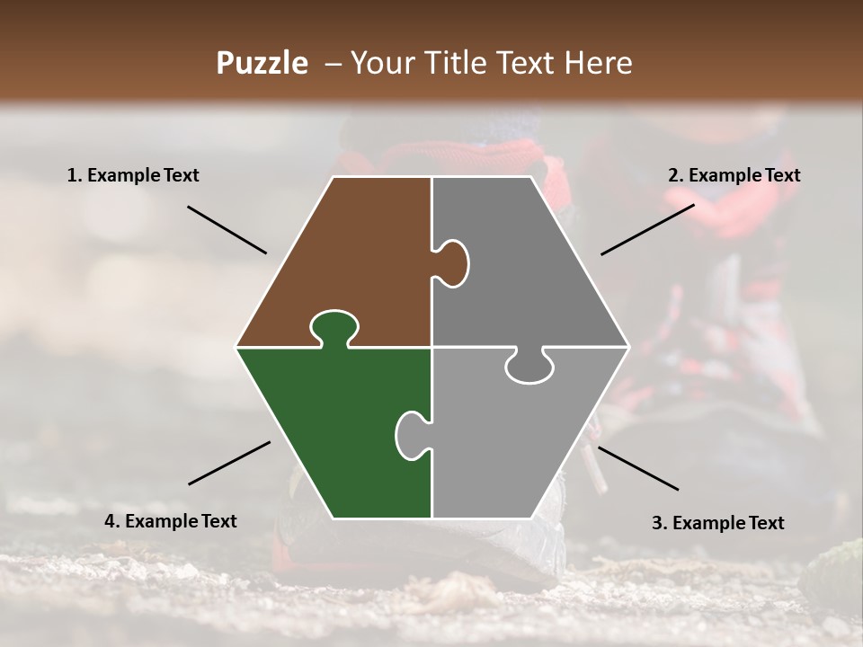 A Person's Feet In Hiking Shoes On The Ground PowerPoint Template