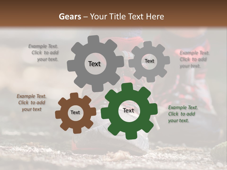 A Person's Feet In Hiking Shoes On The Ground PowerPoint Template