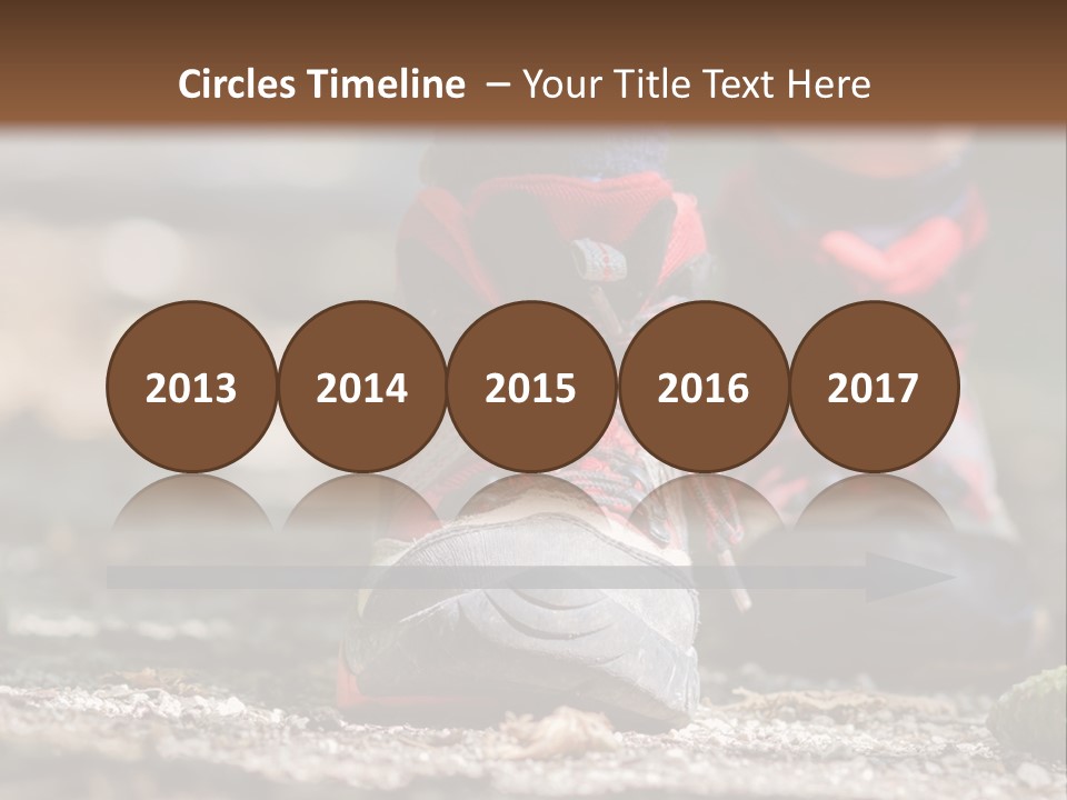 A Person's Feet In Hiking Shoes On The Ground PowerPoint Template