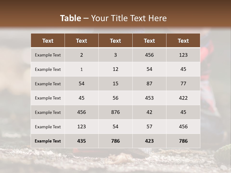 A Person's Feet In Hiking Shoes On The Ground PowerPoint Template