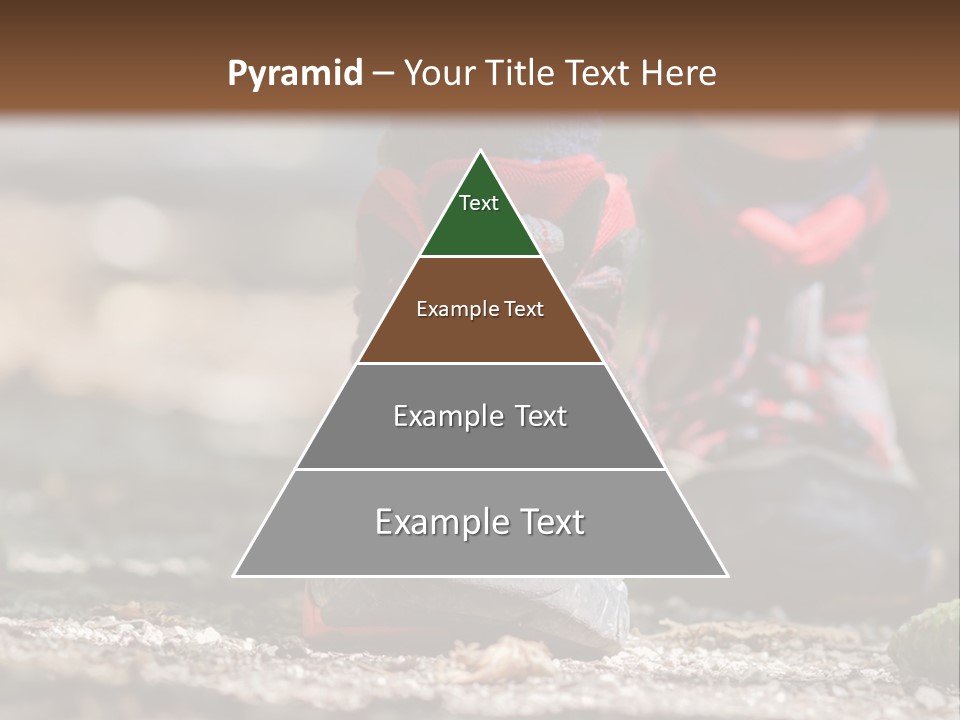 A Person's Feet In Hiking Shoes On The Ground PowerPoint Template