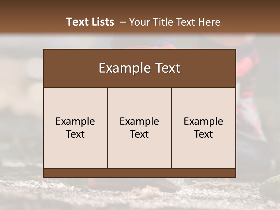 A Person's Feet In Hiking Shoes On The Ground PowerPoint Template