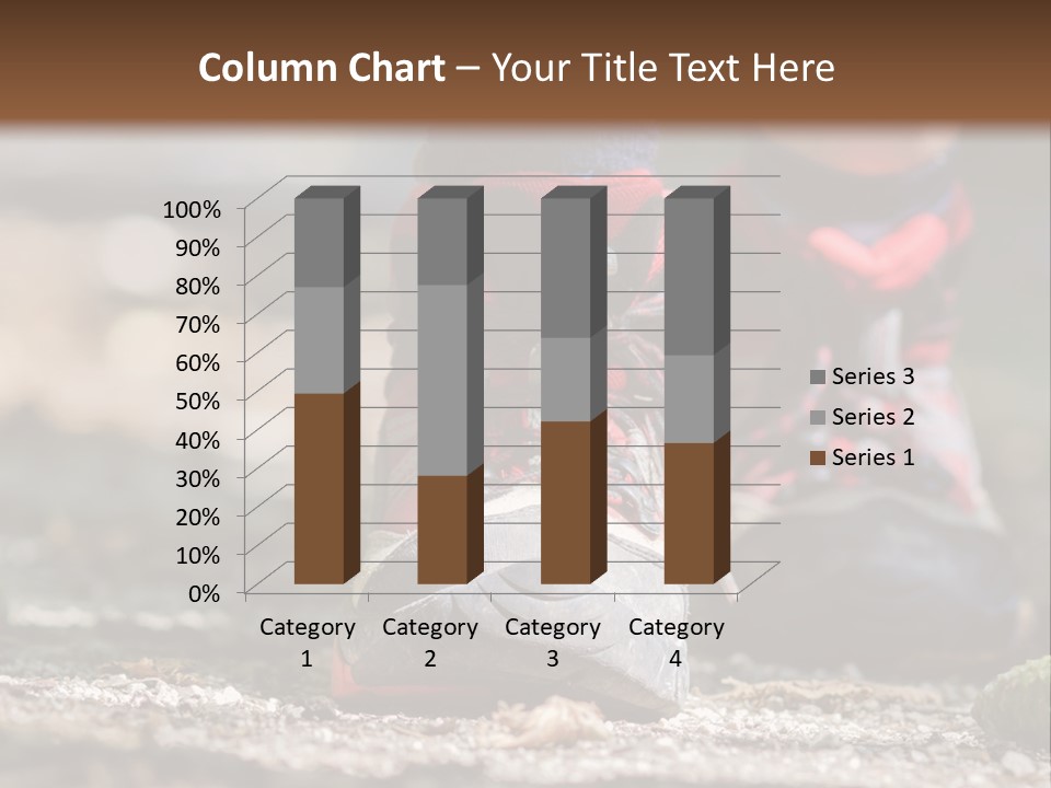 A Person's Feet In Hiking Shoes On The Ground PowerPoint Template