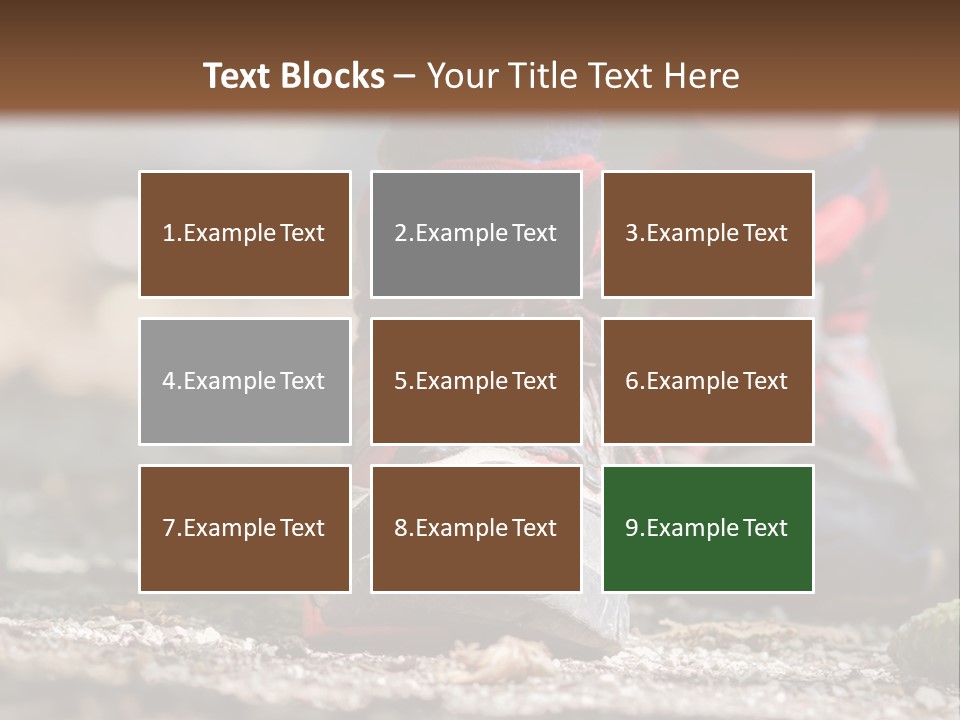 A Person's Feet In Hiking Shoes On The Ground PowerPoint Template