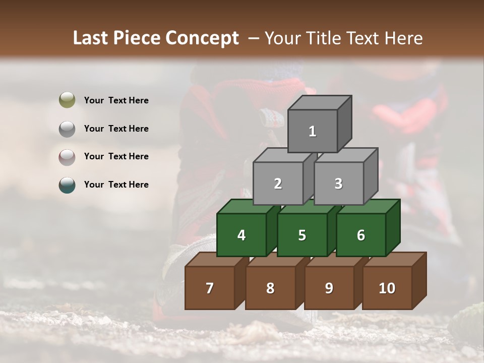 A Person's Feet In Hiking Shoes On The Ground PowerPoint Template