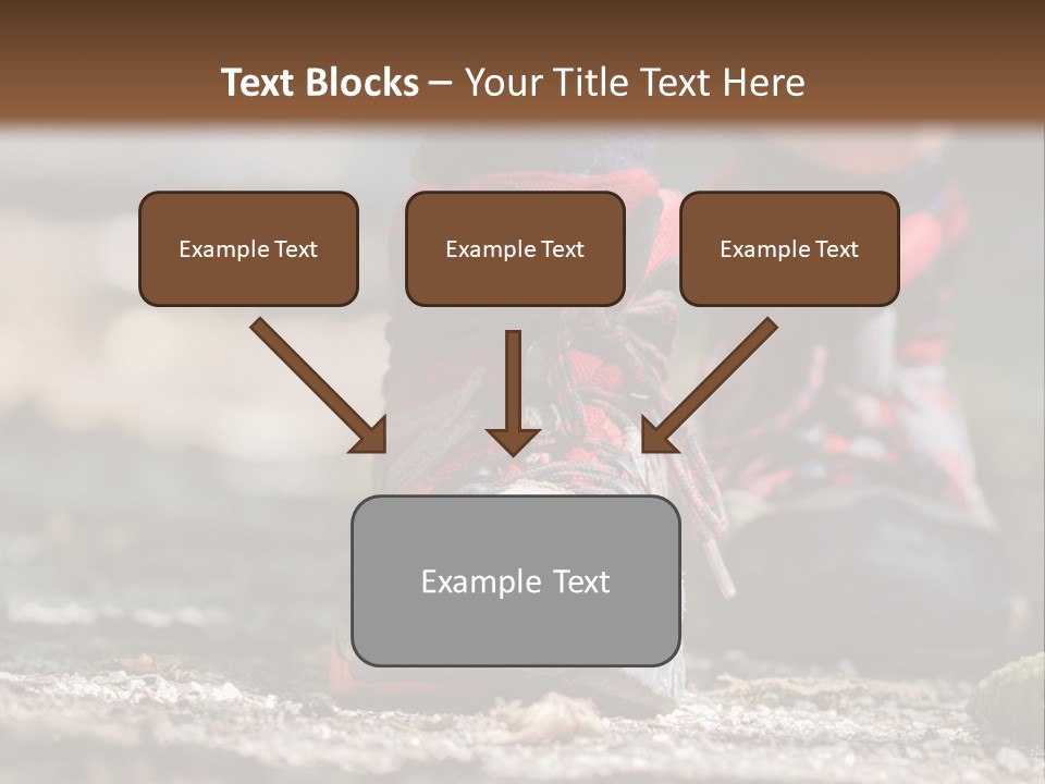 A Person's Feet In Hiking Shoes On The Ground PowerPoint Template
