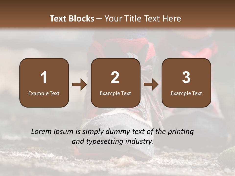 A Person's Feet In Hiking Shoes On The Ground PowerPoint Template