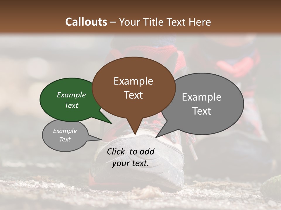 A Person's Feet In Hiking Shoes On The Ground PowerPoint Template
