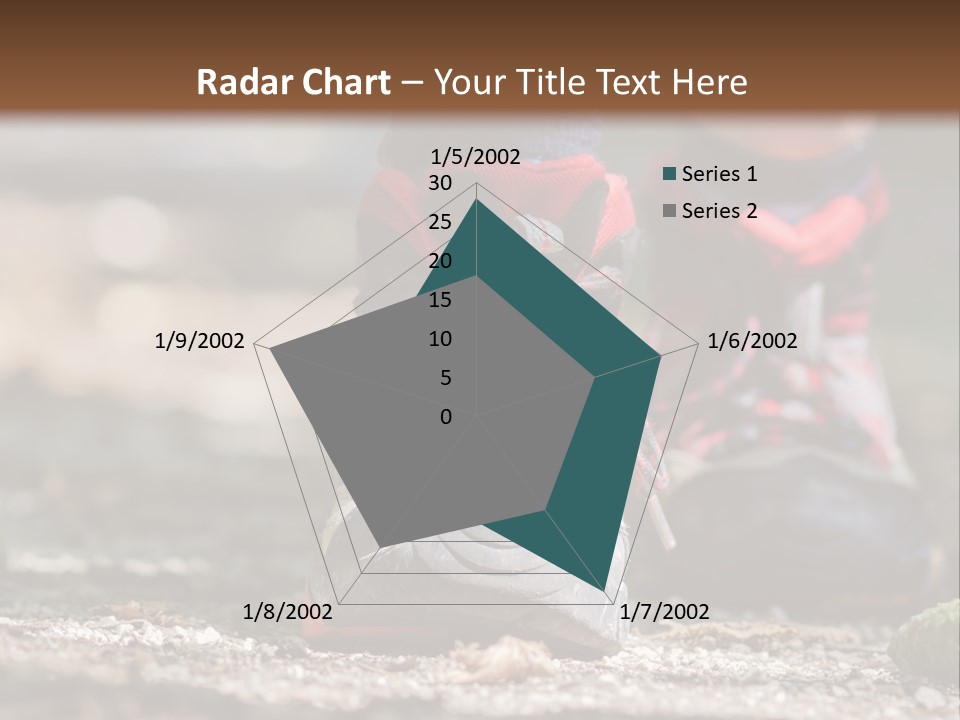 A Person's Feet In Hiking Shoes On The Ground PowerPoint Template