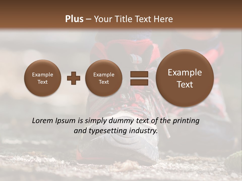 A Person's Feet In Hiking Shoes On The Ground PowerPoint Template