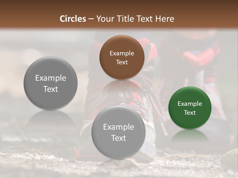 A Person's Feet In Hiking Shoes On The Ground PowerPoint Template